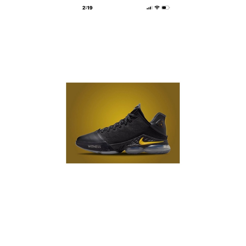 Nike LeBron‎ 19 Low Black University Gold DH1270-001 Mens 10.5 Basketball Shoes